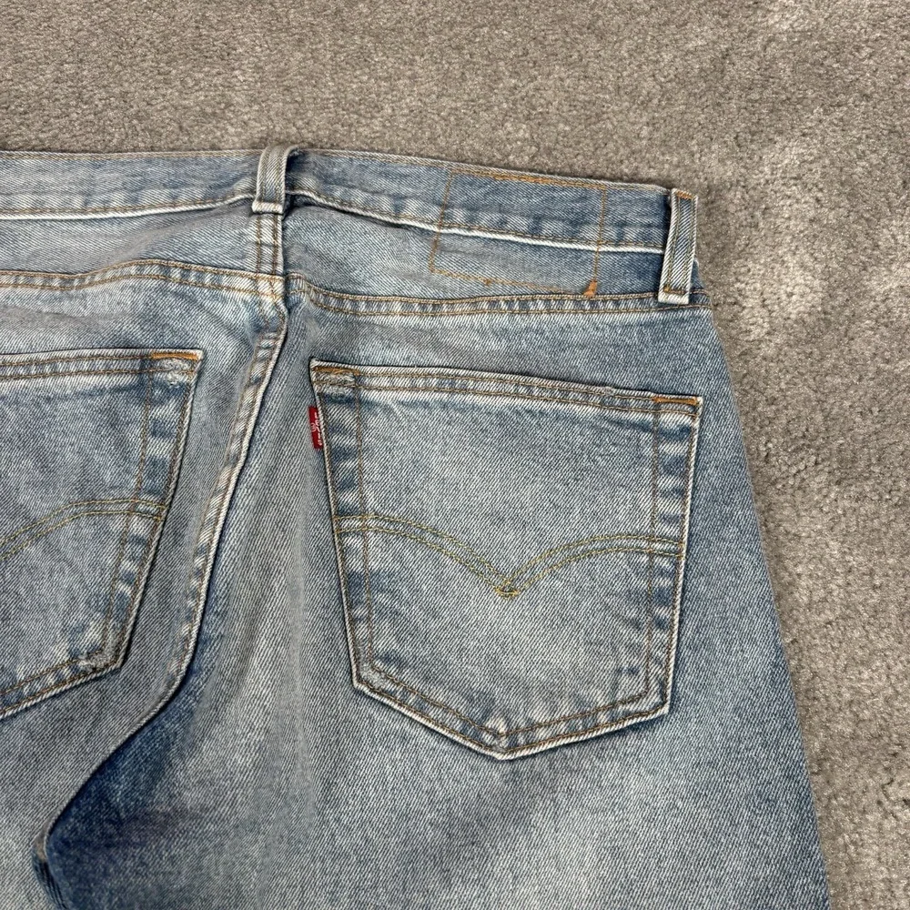 Levis 501 Jeans Men 29x32 Higher Mountain Light Blue Denim DIstressed Button Fly